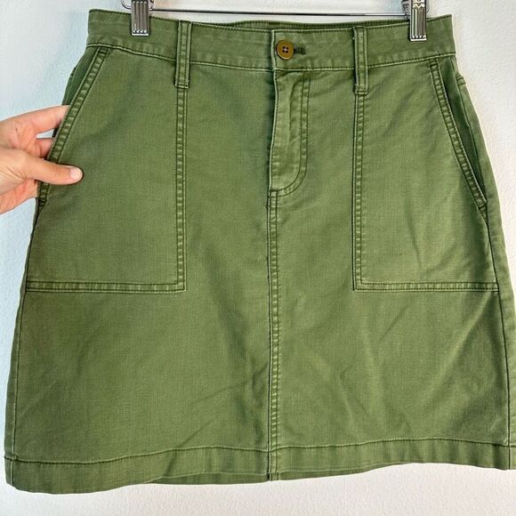 J.Crew Garment Dyed Utility Mini Skirt Women’s 2 Army Green Military Gropcore - Picture 3 of 9